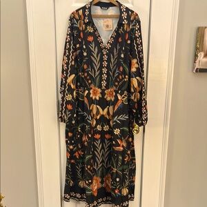 Bloomchic 22-24 Floral Black and Orange Dress with pockets